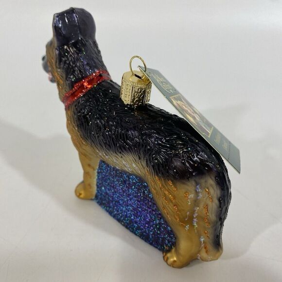 Old World Hand Blown Glass Christmas Ornament German Shepherd Dog - Picture 2 of 4